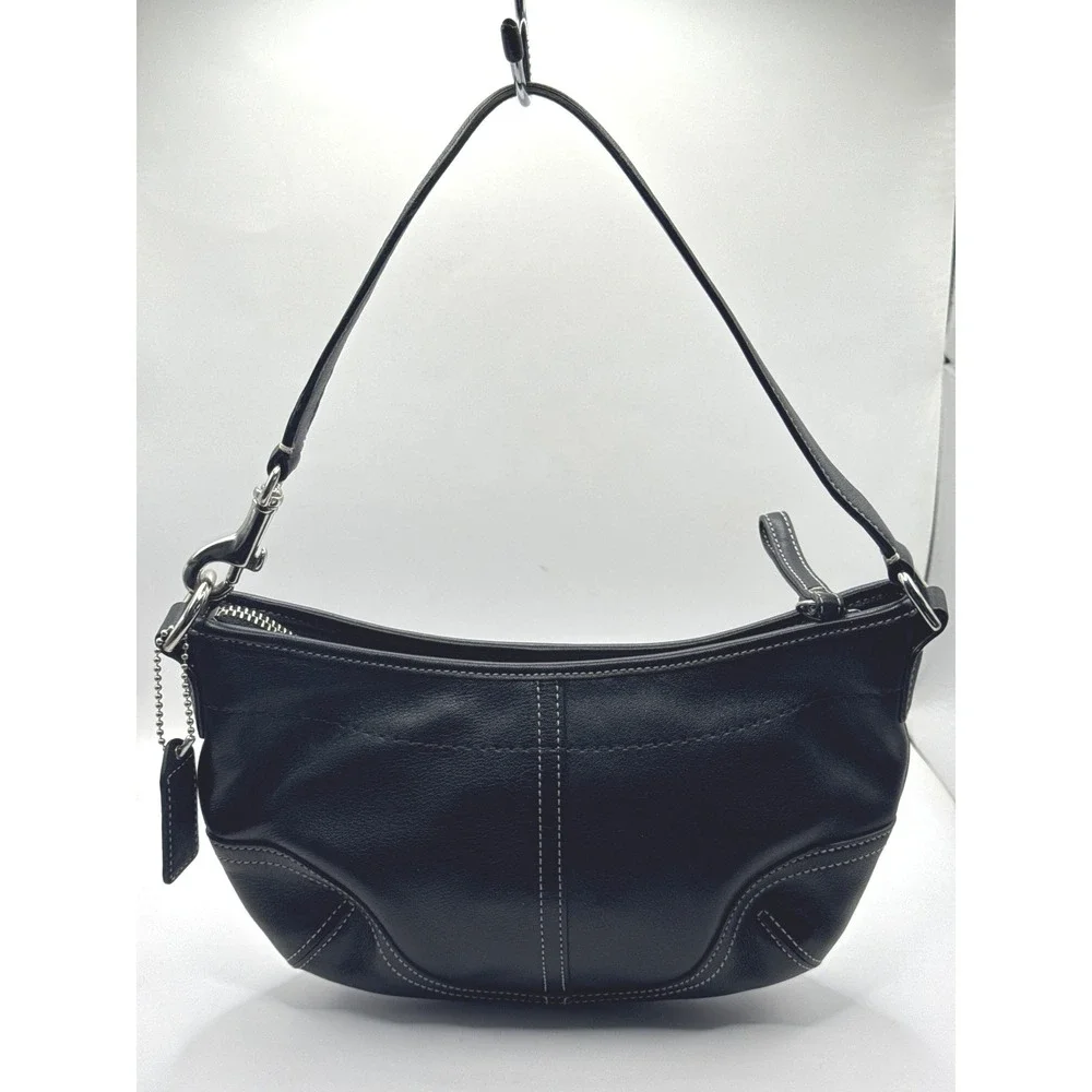 Coach Soho Black‎ Leather Small Hobo Shoulder Bag Purse N0 E043-4283